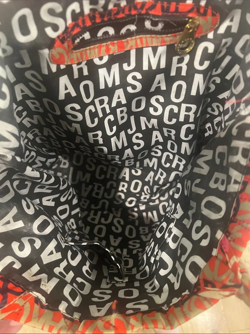 Marc by Marc Jacobs Vintage Graffiti Printed Quilted Nylon Tote Bag Multi